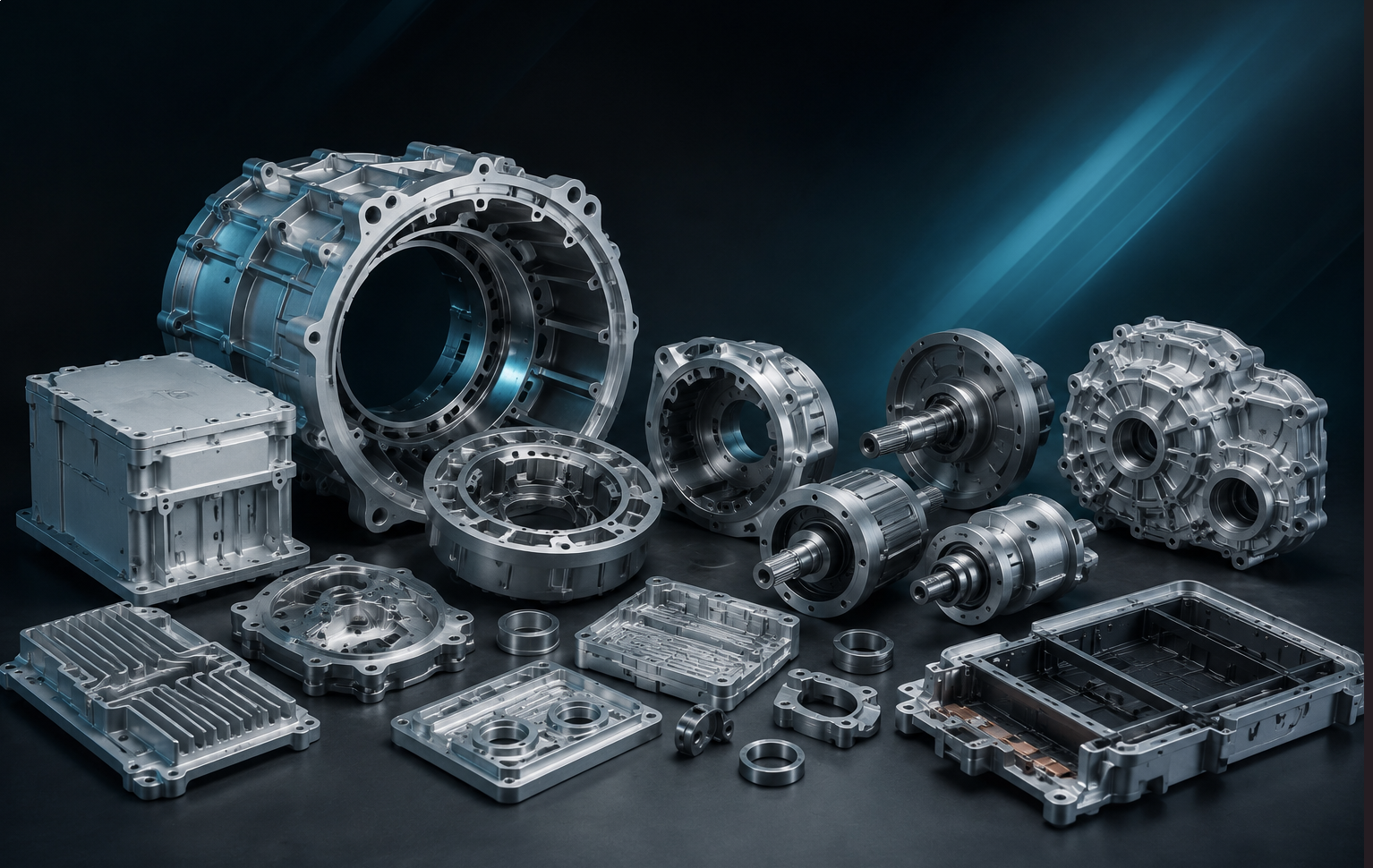 CNC-Bauteile für E-Mobilität, elektrische Antriebe und Leistungselektronik